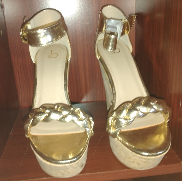 Women's High Heel Block Platform With Braid Detail Size 10 - Picture 2 of 6